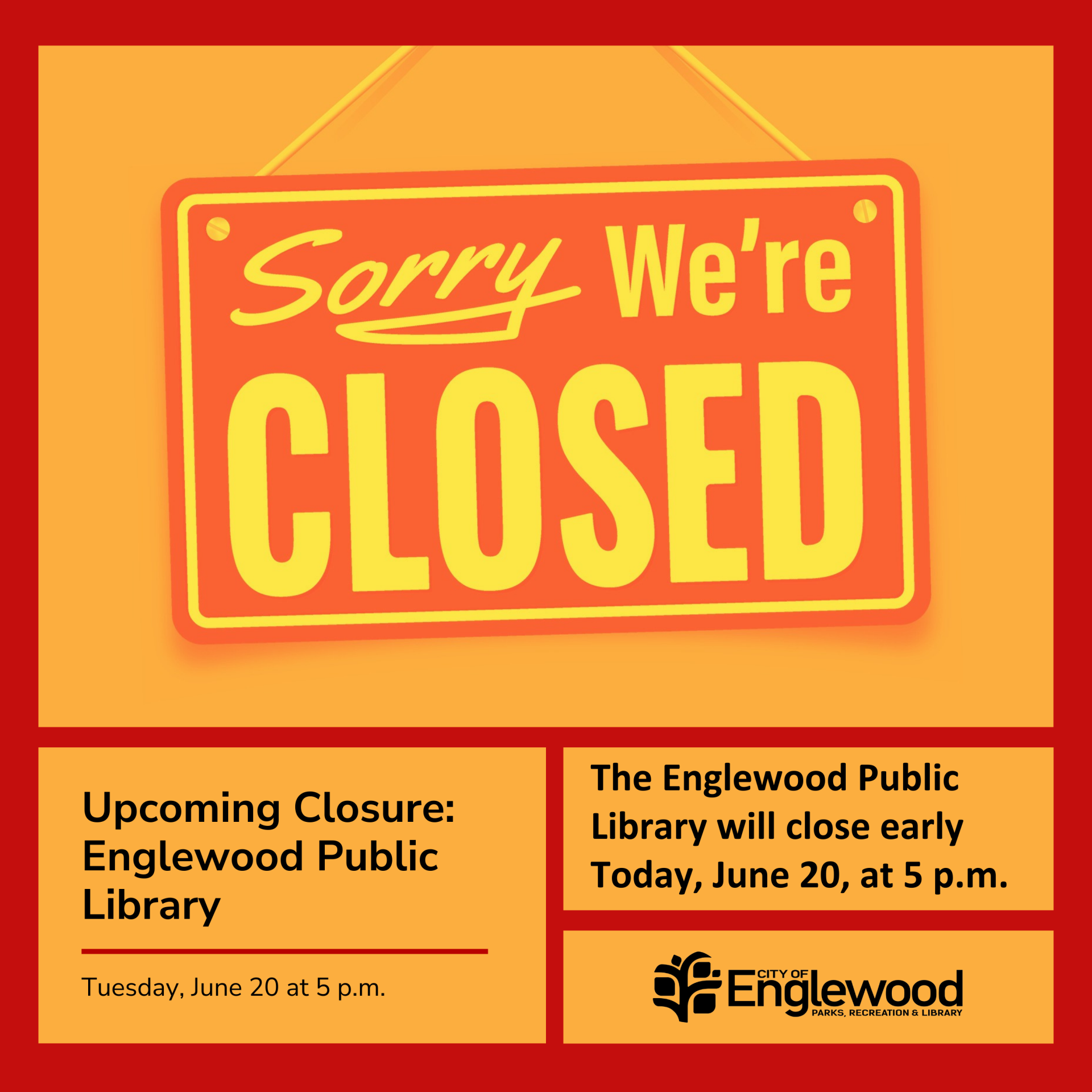 6.20 Library Closing Early Post