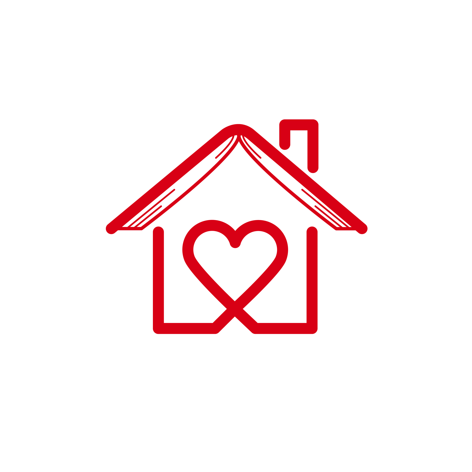 House icon with a heart in the middle