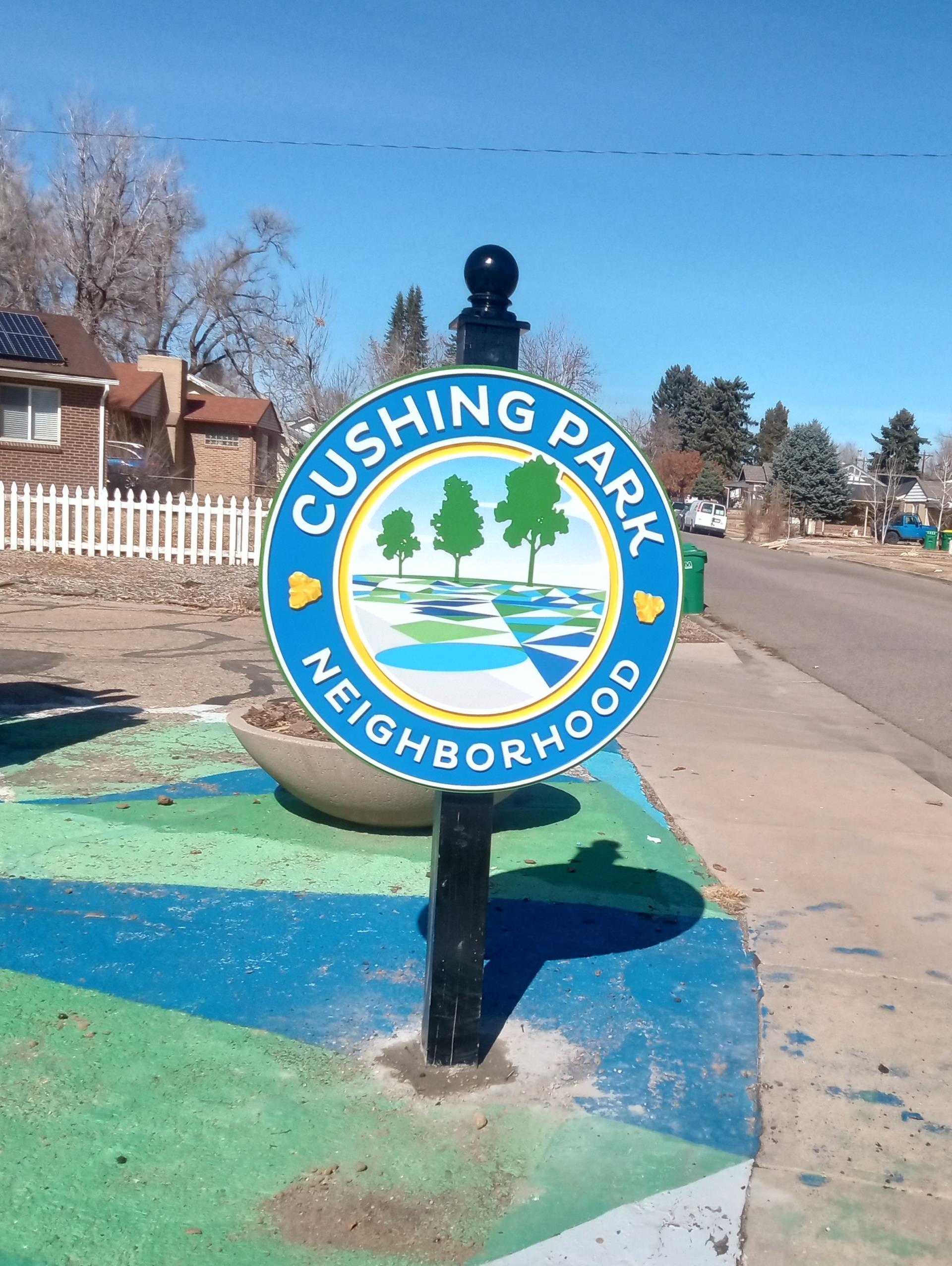 Cushing Park Neighborhood Sign