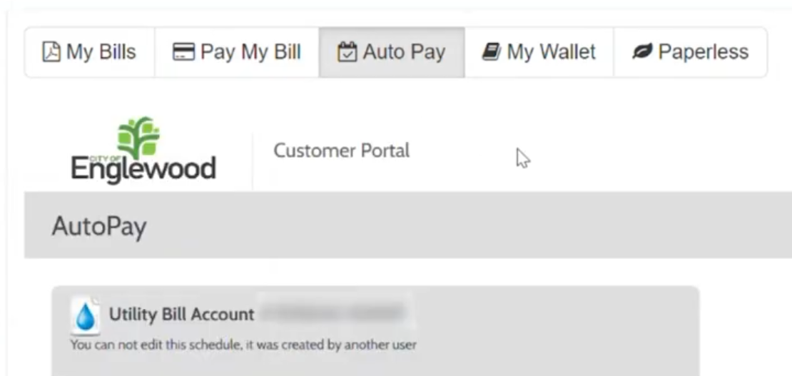 Example of the Auto Pay Tab