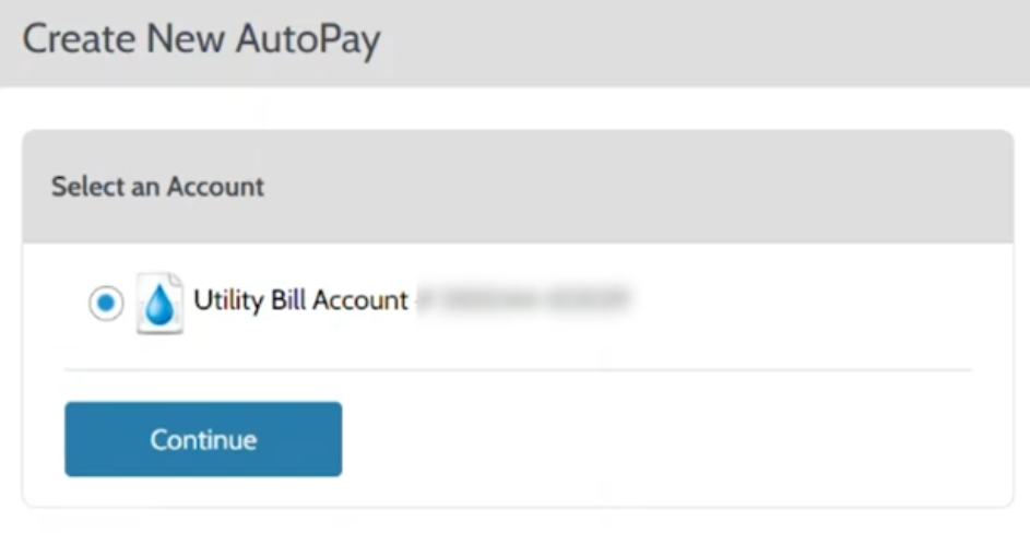 Create New Auto Pay Screen