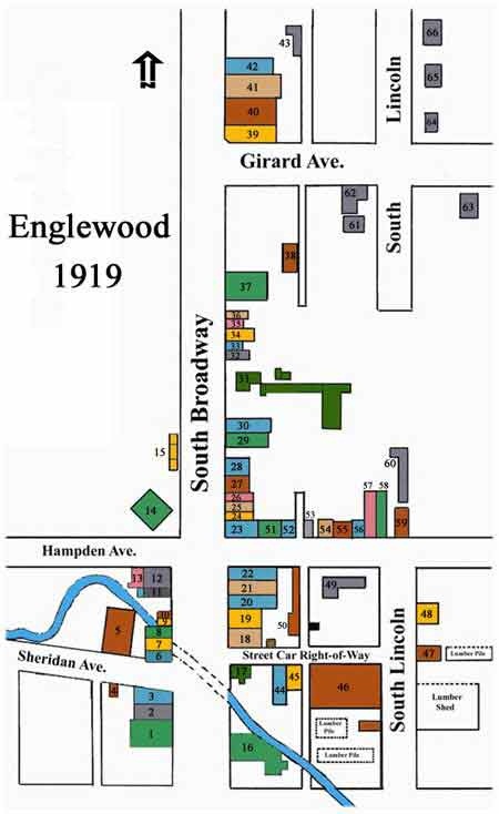 Historical map of Englewood, circa 1919