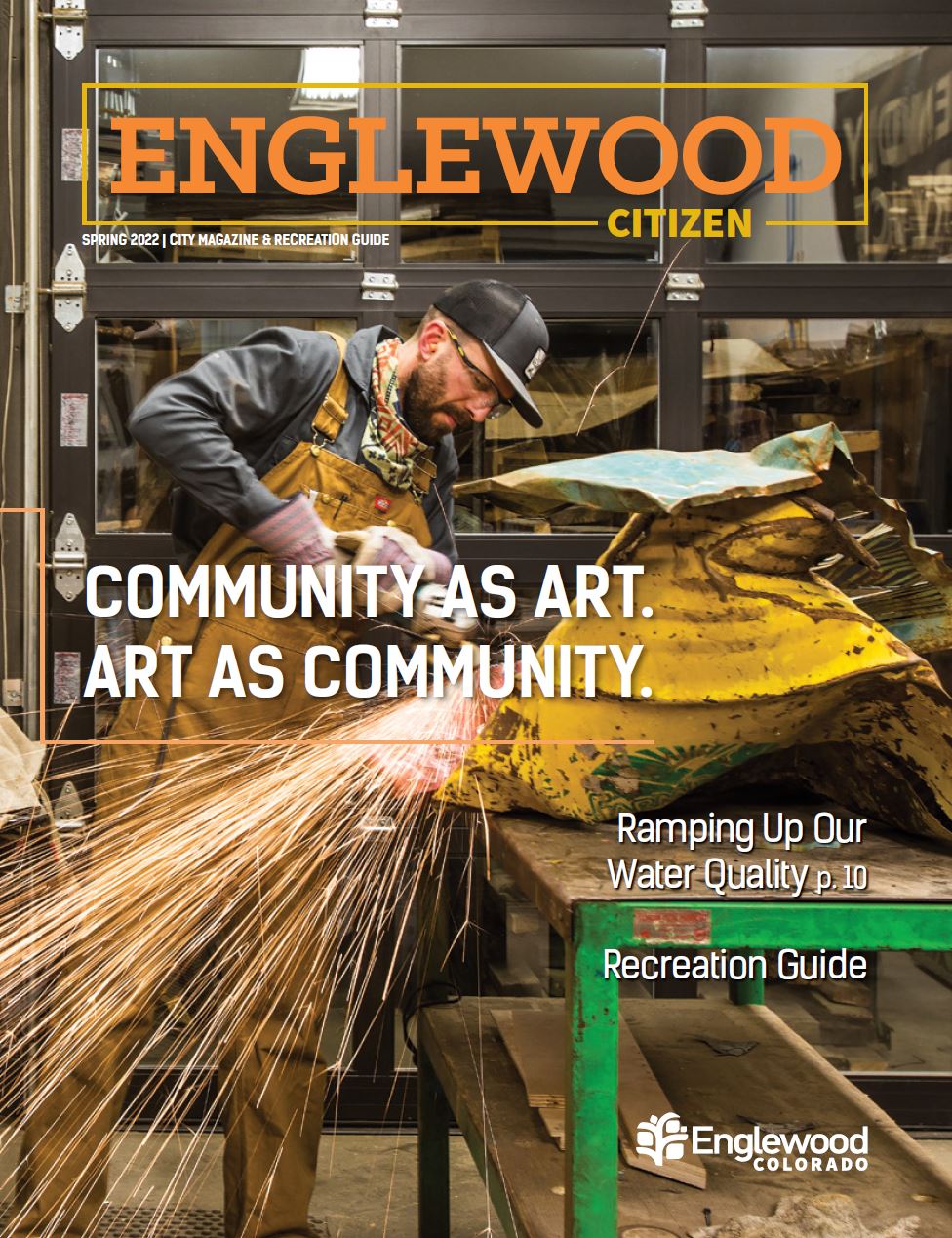 Cover of the Citizen Magazine with Artist Making Metal Work Piece