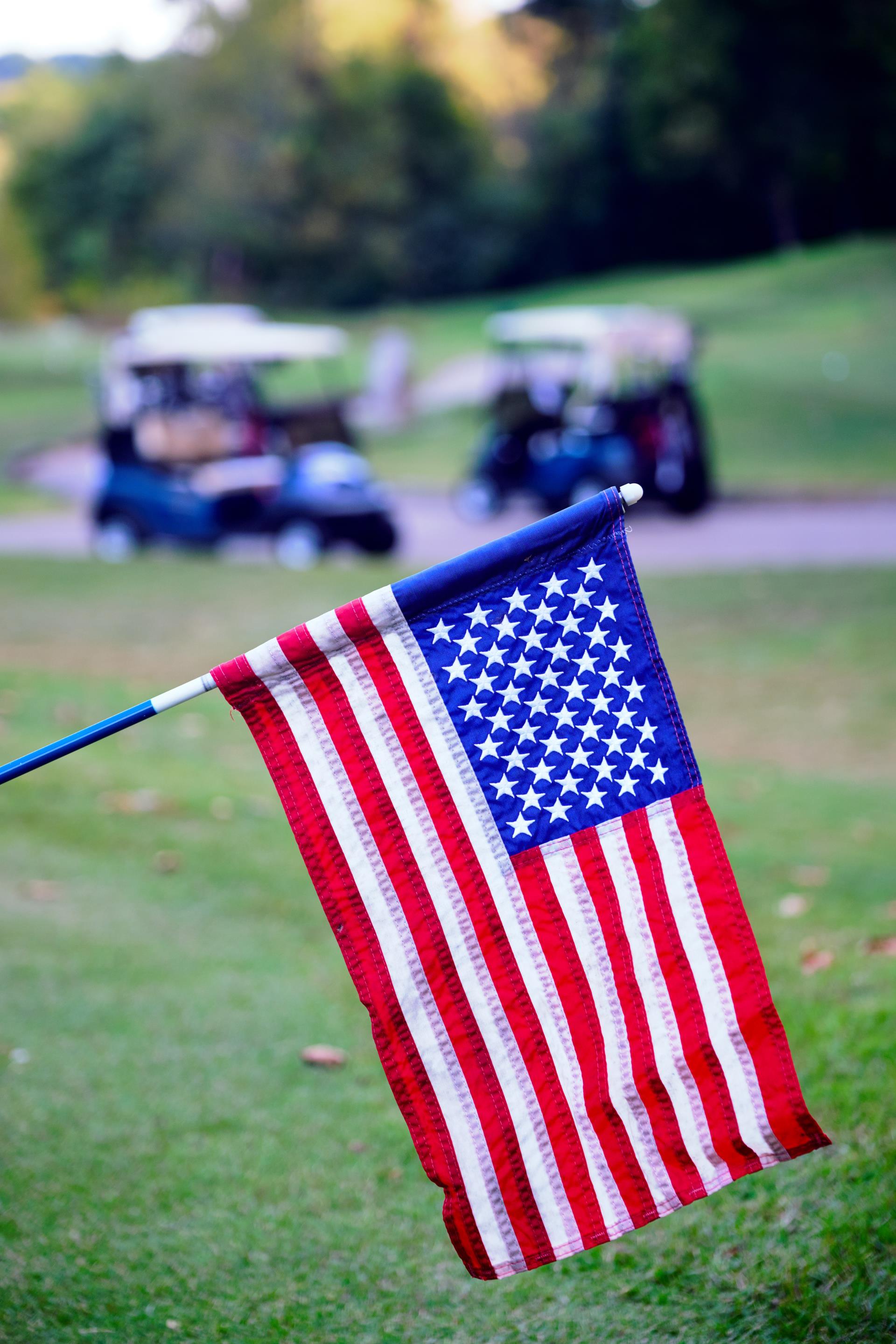 Golf Course American Flag