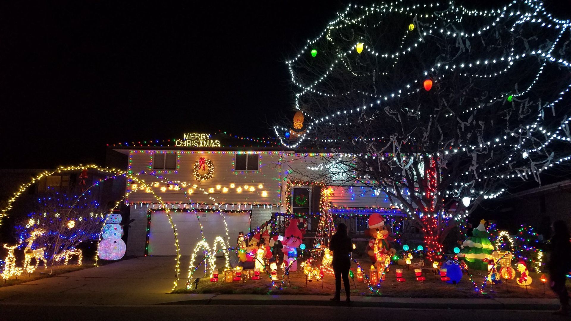 House decorated for Christmas