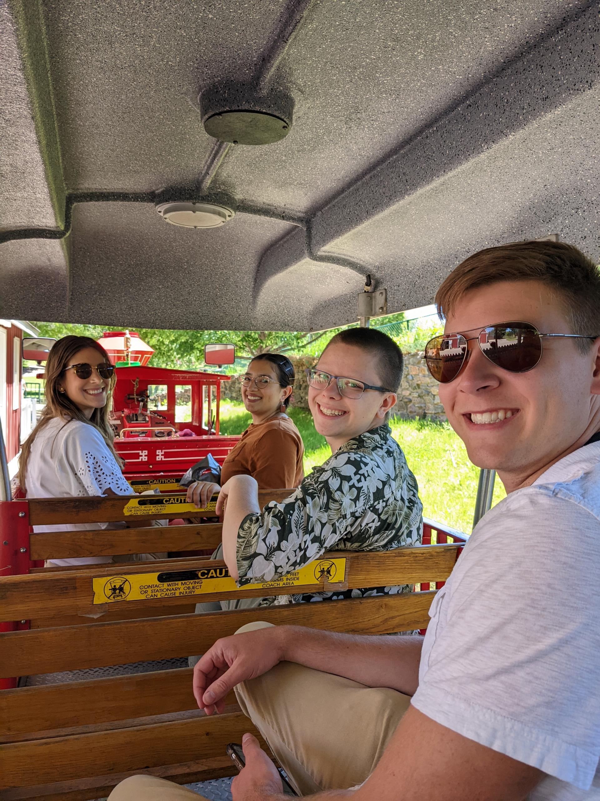 Summer Interns Riding the Belleview Park Train