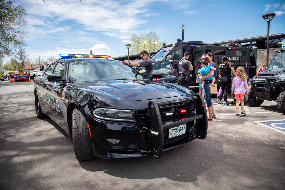 Police car at an event